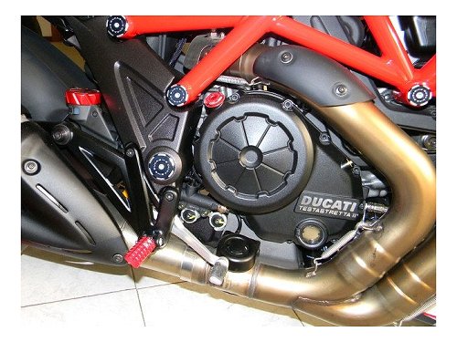 Ducabike Pillion Passenger Footpegs, red - Ducati