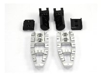 Ducabike Pillion Passenger Footpegs, adjustable, silver -