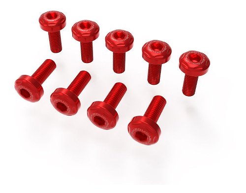 Ducabike Screw Set, Side Cover ,9 pcs, red - Ducati