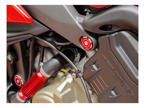 Ducabike Rahmenstopfen unten, rot - Ducati Panigale V4 /