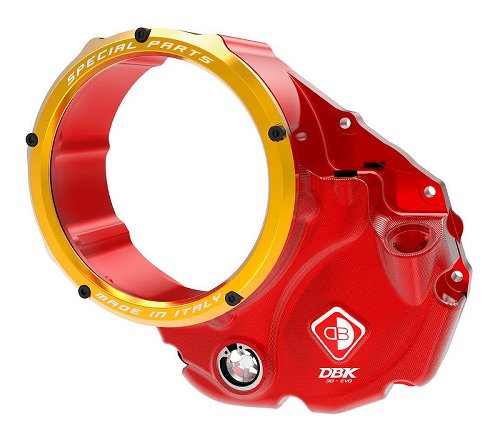 Ducabike clear clutch cover oil bath, red - gold