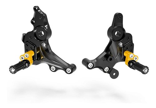 Ducabike footrest system adjustable, black-gold - Ducati