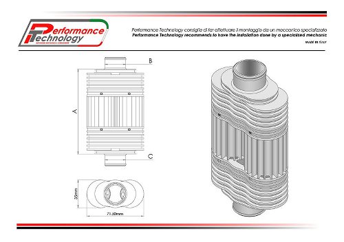 Ducabike universal line cooler (double), 26mm, 26mm, 107mm