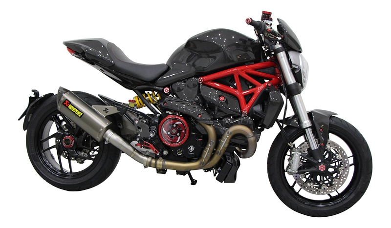 Akrapovic Auspuff Slip-On Line, Titan schwarz, mit EG-ABE - Ducati 821,  1200 Monster, S