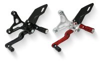 CNC Racing Pedane regolabili, pieghevoli, argento-rosso - MV
