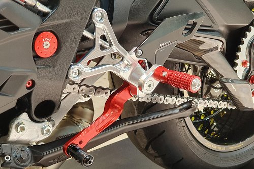 CNC Racing Pedane regolabili, pieghevoli, argento-rosso - MV