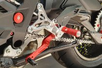 CNC Racing Pedane regolabili, pieghevoli, argento-rosso - MV