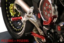 CNC Racing Pedane regolabili, pieghevoli, argento-rosso - MV