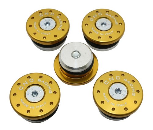 CNC Racing Rahmenstopfen-Set, gold - Ducati Hypermotard /