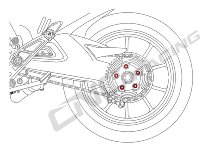 CNC Racing Rear sprocket/-flange nuts, M10x1.25, 5 pcs.,