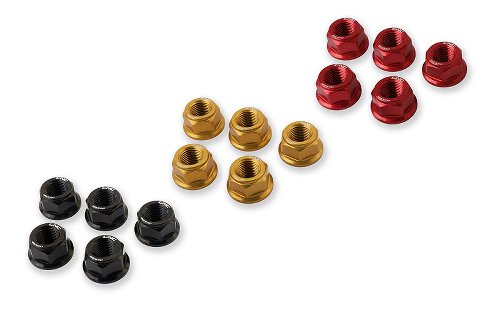 CNC Racing Rear sprocket/-flange nuts, M10x1.25, 5 pcs., red