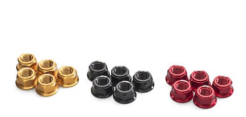 CNC Racing Rear sprocket/-flange nuts, M10x1.25, 5 pcs., red