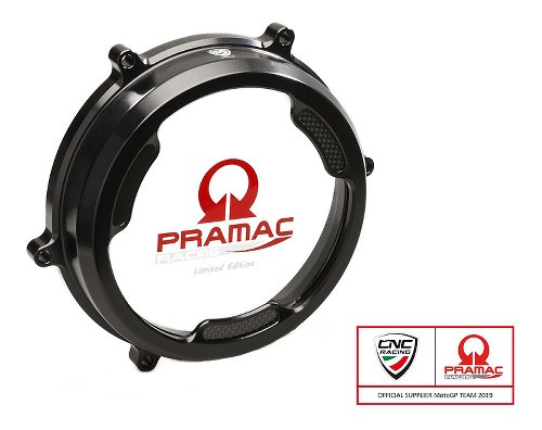 CNC Racing Clear oil bath clutch cover, PRAMAC, CARBON,