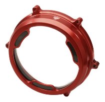 CNC Racing Clear oil bath clutch cover, CARBON, red - Ducati