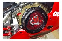 CNC Racing Clear oil bath clutch cover, PRAMAC, CARBON, red