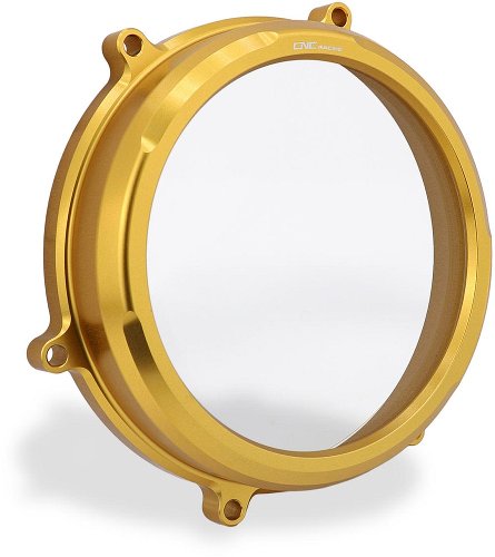 CNC Racing Clear oil bath clutch cover, gold - Ducati