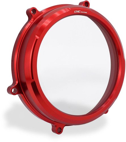 CNC Racing Clear oil bath clutch cover, red - Ducati