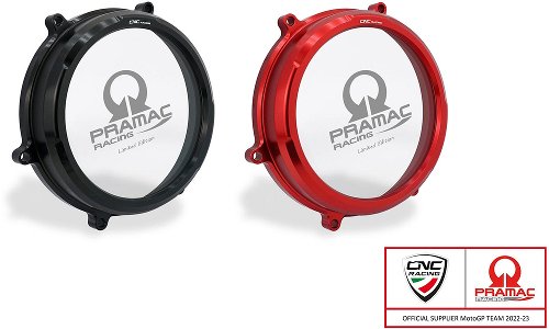 CNC Racing Clear oil bath clutch cover, PRAMAC, red - Ducati