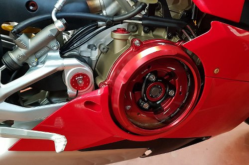 CNC Racing Clear oil bath clutch cover, gold - Ducati