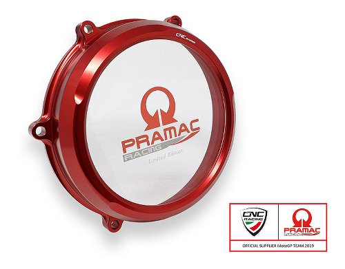 CNC Racing Clear oil bath clutch cover, PRAMAC, red - Ducati