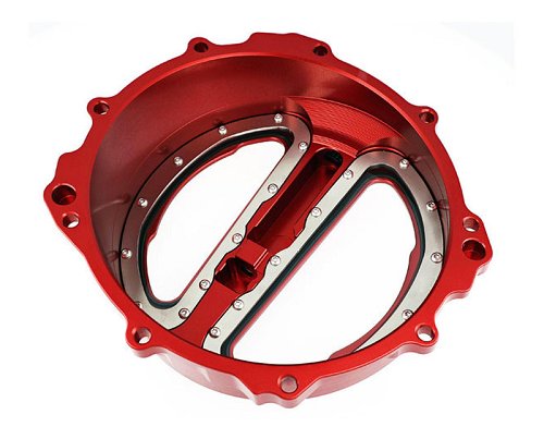 CNC Racing Clear clutch cover, cable control, red - MV