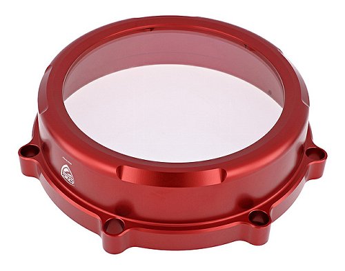 CNC Racing Clear cover dry clutch, red - Ducati