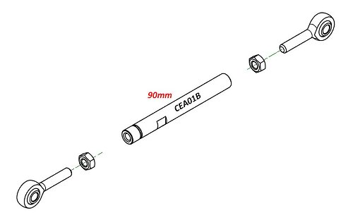 CNC Racing Asta Cambio, 90mm - Universali