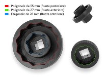 CNC Racing Socket drive tool for wheel nuts, Hexagon 28mm,