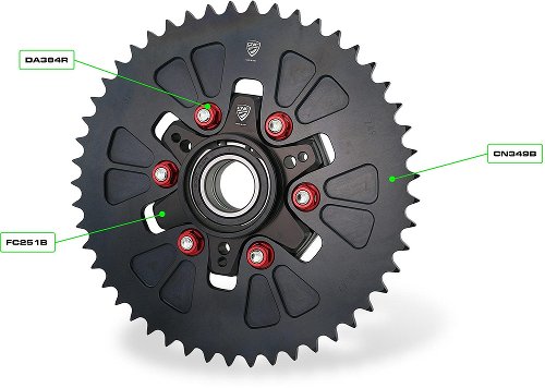 Couronne CNC Racing T49 P525, noire - Ducati DesertX 937