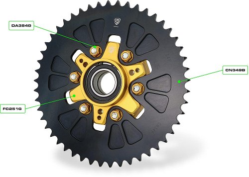 Couronne CNC Racing T49 P525, noire - Ducati DesertX 937