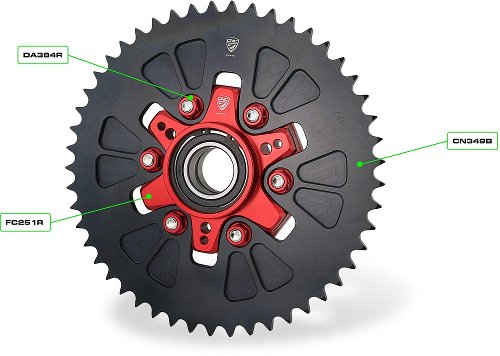 Couronne CNC Racing T49 P525, noire - Ducati DesertX 937