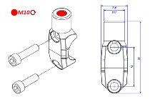 CNC Racing Brembo Master cylinder clamp with Mirror Mount