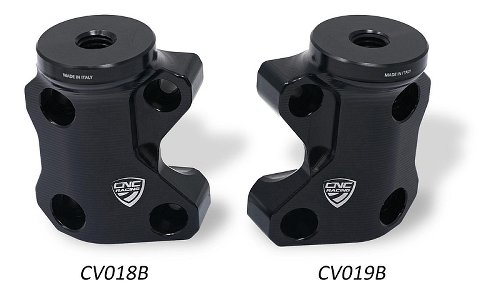 CNC Racing Clamp left side with mirror mount, black - Ducati