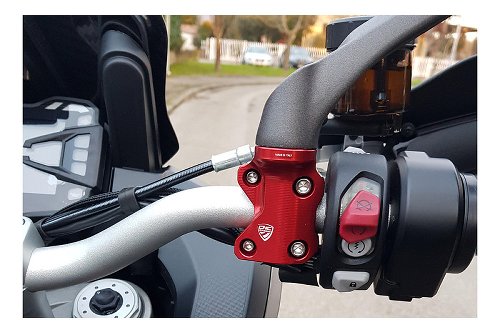 CNC Racing Clamp right side with mirror mount, red - Ducati