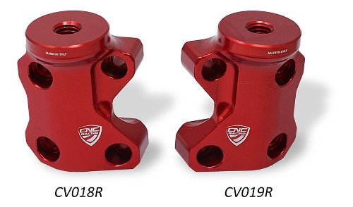 CNC Racing Clamp right side with mirror mount, red - Ducati