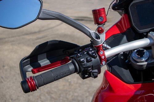 CNC Racing Clamp with mirror mount, left side, red - Ducati
