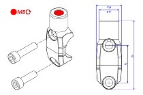 CNC Racing Brembo Clutch cylinder clamp with Mirror Mount