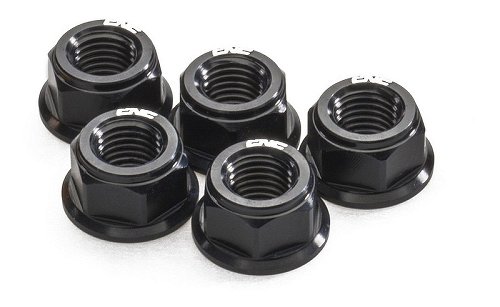 CNC Racing Rear sprocket nuts, M8x1.25, 5 pcs., black -