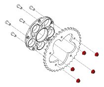 CNC Racing Rear sprocket nuts, M8x1.25, 5 pcs., gold -
