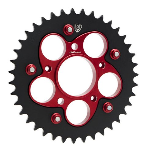 CNC Racing Rear sprocket nuts, M8x1.25, 5 pcs., red - Ducati