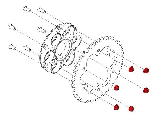 CNC Racing Mutternset Kettenrad Schnellwechsel Adapter,