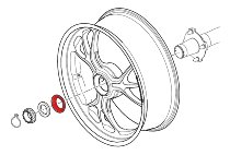 CNC Racing Conical spacer rear wheel nut, black - Ducati