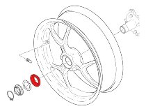 CNC Racing Conical spacer rear wheel nut, gold - Ducati