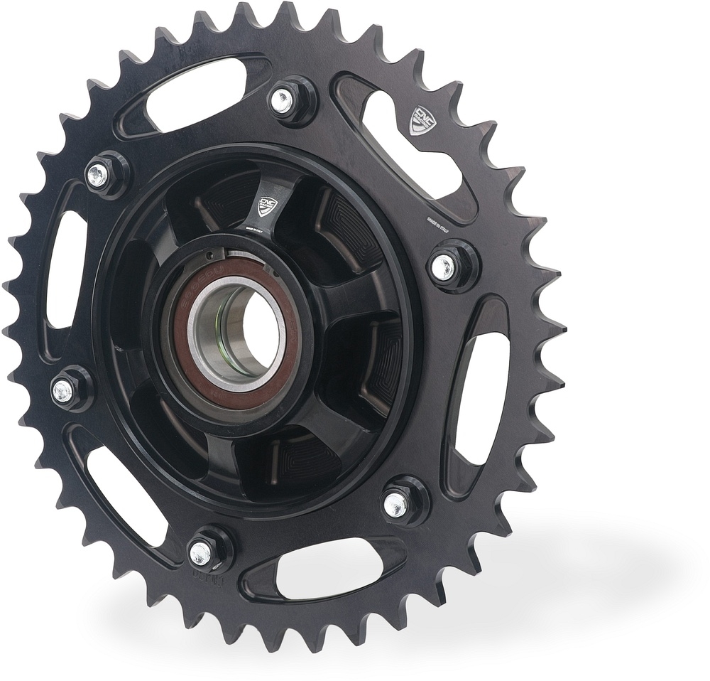 CNC Racing sprocket flange, rear, black for Ducati Spare Parts for