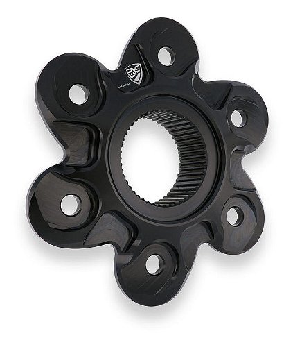CNC Racing Flangia portacorona, 6 fori, nero - Ducati