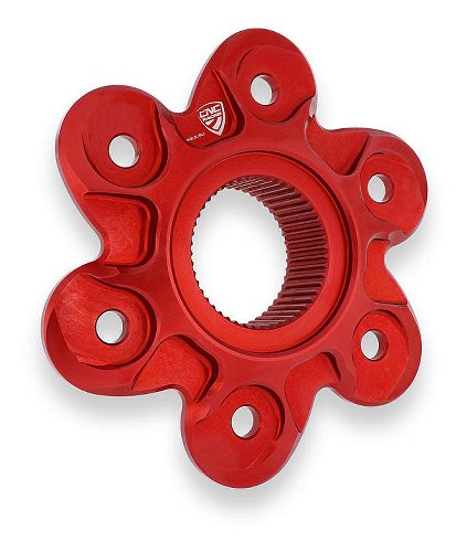 CNC Racing Flangia portacorona, 6 fori, rosso - Ducati