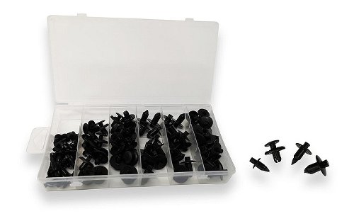 CNC Racing Fairing rivet push pin kit, 80pcs, Nylon, black