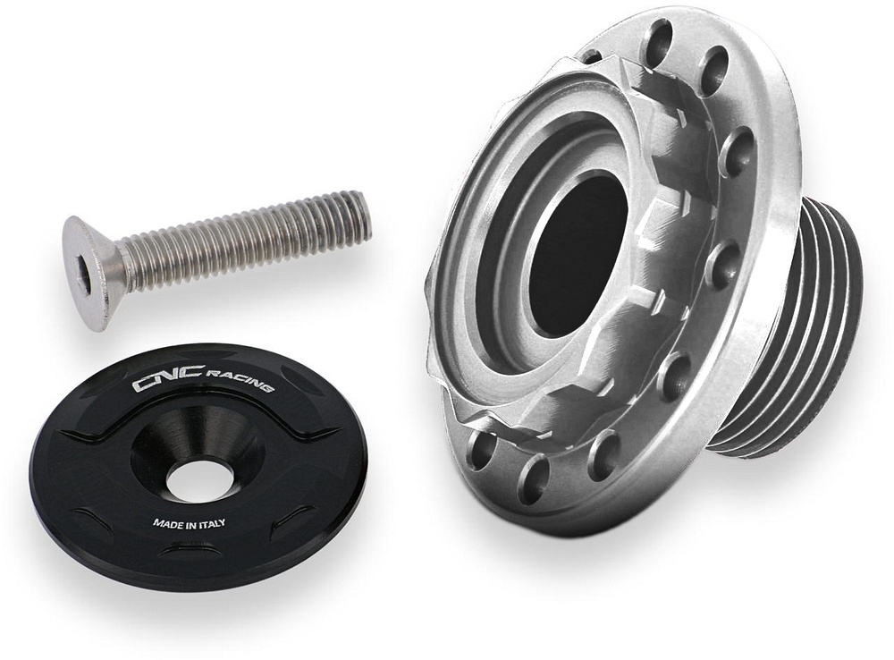CNC Racing Steering stem top plate nut, silver - Aprilia Spare