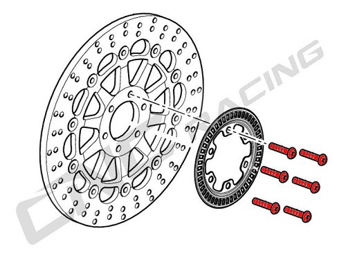 CNC Racing Screw set front brake disc bolt, M8x20, 6 pcs.,