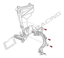 CNC Racing screw set, M8x25, 6 pcs, various applications,